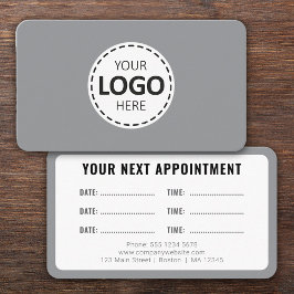 Logo Upload Modern Simple Appointment Gray Visitenkarte