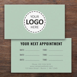 Logo Upload Modern Simple Appointment Olive Green Visitenkarte