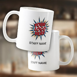 Logo-Upload, Name des Personals, Firmenmarke Kaffeetasse