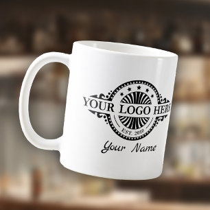 Logo-Upload, Name, kundenspezifisches Geschäft Kaffeetasse