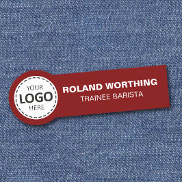 Logo-Upload - Red Simple Modern Staff Namensschild