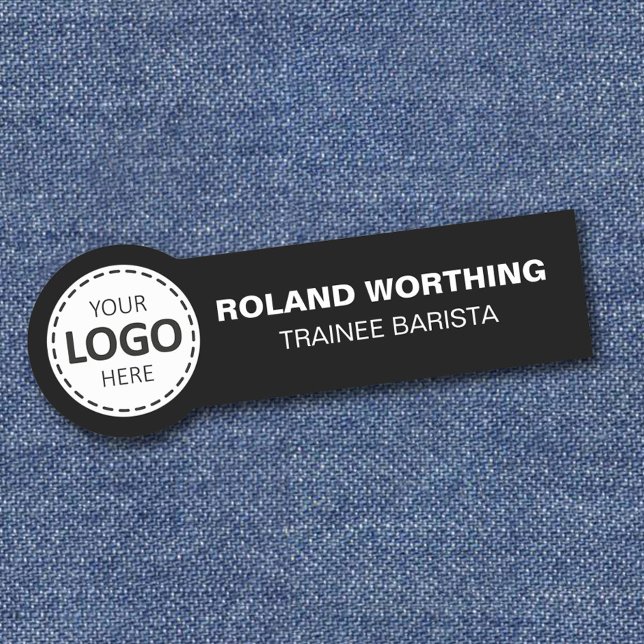 Logo-Upload - Schwarzes, einfaches und modernes Pe Namensschild (Von Creator hochgeladen)