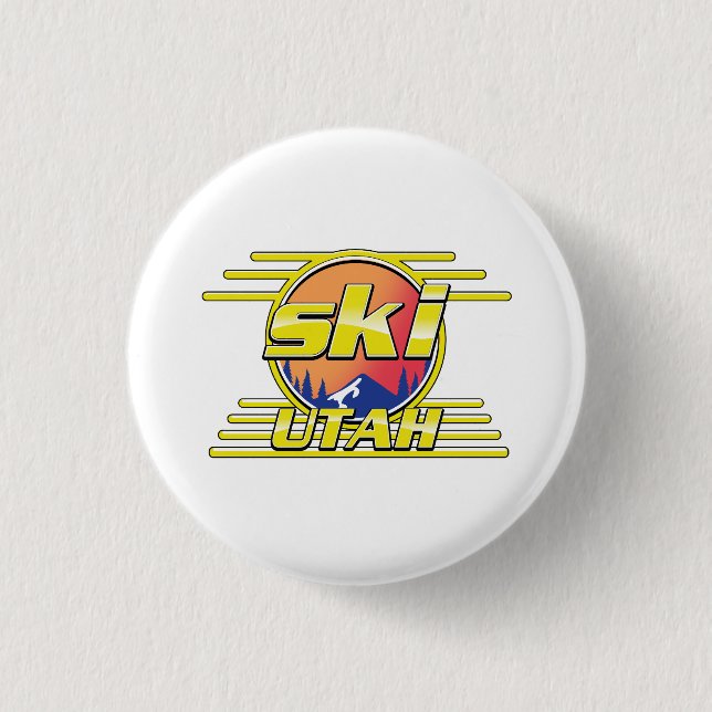 Logo Utah Ski aus den 1980ern Button (Vorderseite)