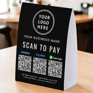 Logo Venmo PayPal CashApp QR-Code Scannen zum Beza Tischaufsteller