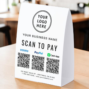 Logo Venmo PayPal CashApp QR-Code Scannen zum Beza Tischaufsteller