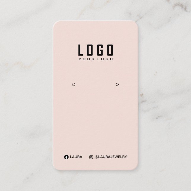 Logo-Verleihkarte Social Media Pastellrosa Visitenkarte (Vorderseite)