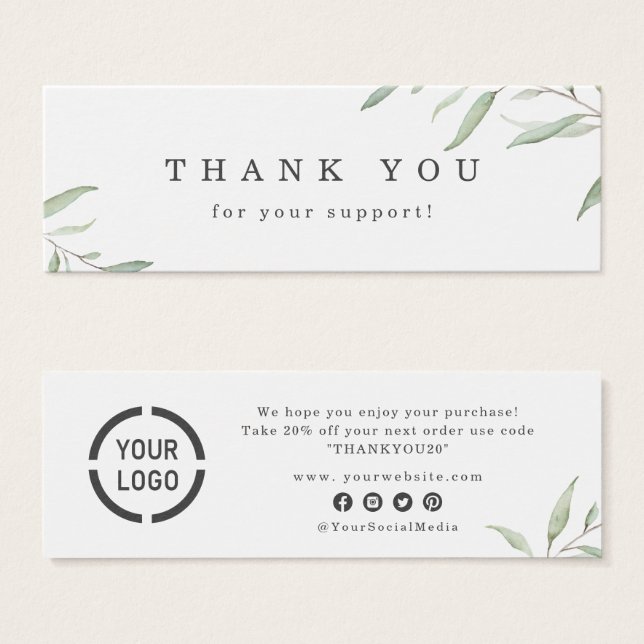 Logo vert rustique minimal entreprise merci (Devant & derrière)