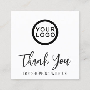 Logo Vielen Dank Elegante Modern Square Business C Quadratische Visitenkarte