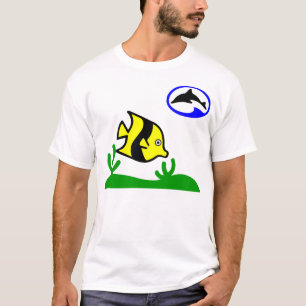 Logo vintage de dauphin de plongeur et T-shirt de