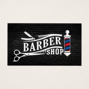 Logo Vintage de la Boutique de Barber Mur en bri