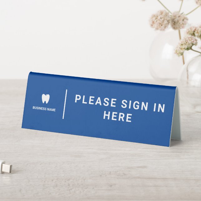 Logo von Business Dentist | Bitte hier anmelden Tischaufsteller (In Situ (Tisch))