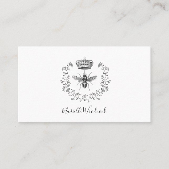 Logo von Königin Bee und Kronenlaurel Visitenkarte (Vorderseite)