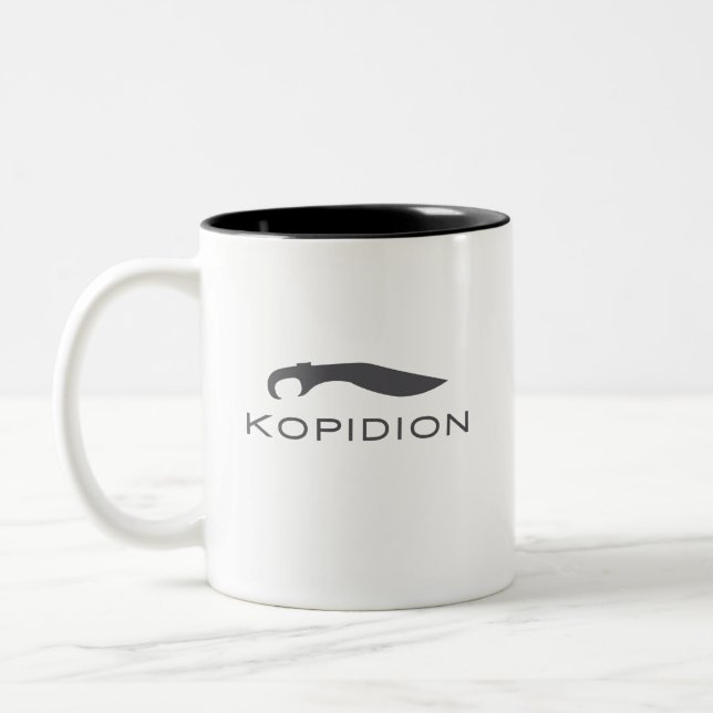Logo von Kopidion - kleines Schwert Zweifarbige Tasse (Links)