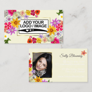 Logo-Vorlage Elegante Wildblumen Gold Chic Visitenkarte