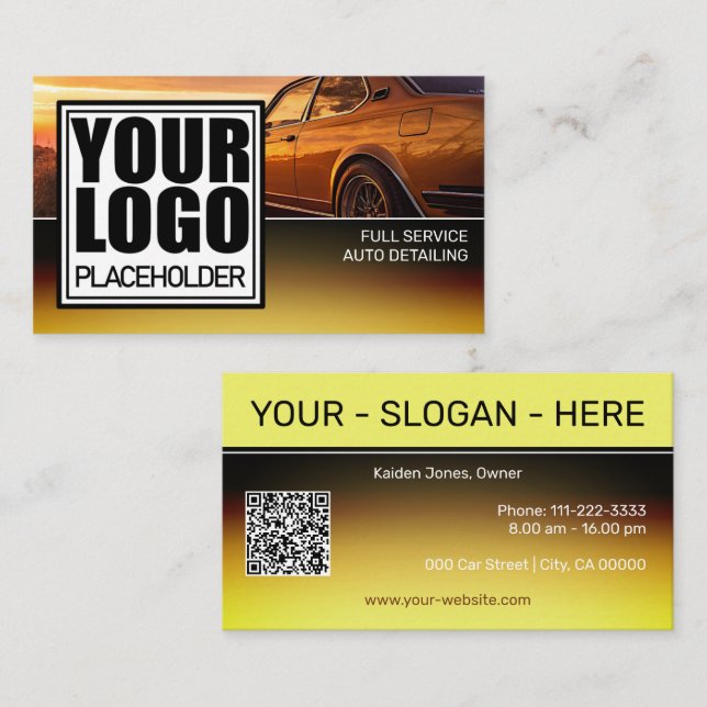 Logo-Vorlage Foto-Vorlage Golden Chrome Ombre Visitenkarte (Vorne/Hinten)