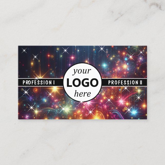 Logo-Vorlage Galaxy Stars Magic Energetic Sparkle Visitenkarte (Vorderseite)