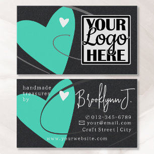 Logo-Vorlage Helle Aquamarine Liebe Herz für Craft Visitenkarte