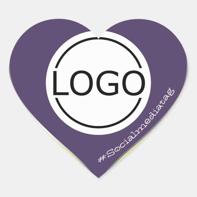 Logo-Vorlage Lila Lemon-Gelbe, kundenspezifische V Herz-Aufkleber (Vorderseite)
