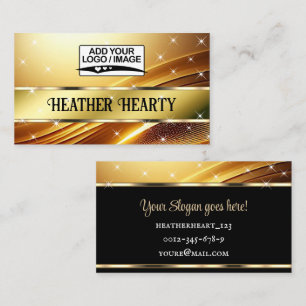 Logo-Vorlage Luxury Chic Deluxe Liquid Golden Visitenkarte