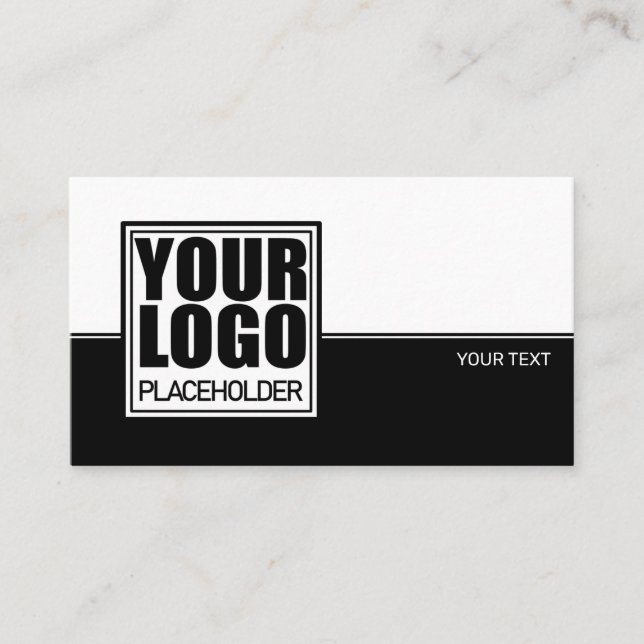 Logo-Vorlage Minimalistische Schlichte Schwarz-wei Visitenkarte (Vorderseite)