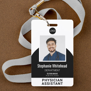 Logo-Vorlage Mitarbeiterfoto Name ID Schwarz Ausweis
