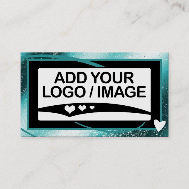 Logo-Vorlage Stilvoll Cooler Aquamariner Rahmen Ni Visitenkarte (Vorderseite)