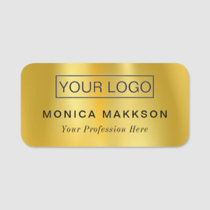 Logo-Vorname Gold-Namensmarke hinzufügen Namensschild