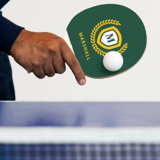 Logo-Wappen für Green und Gold Monogram Tischtennis Schläger