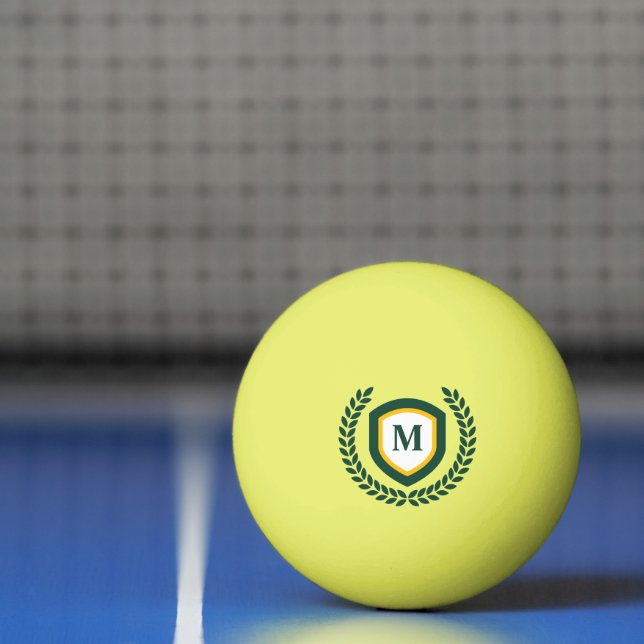 Logo-Wappen für Green und Gold Monogram Tischtennisball (Netto)