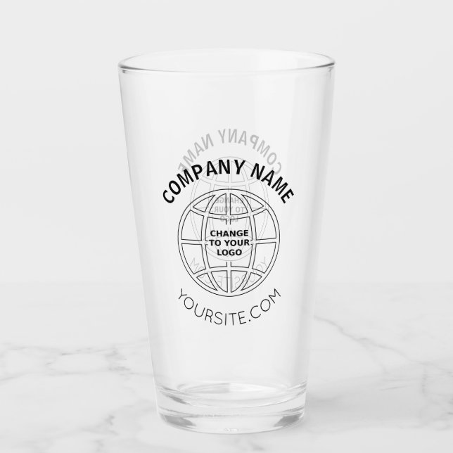LOGO-WEBADRESSE personalisierter UNTERNEHMEN Glas (Vorderseite)