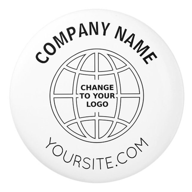 LOGO-WEBADRESSE personalisierter UNTERNEHMEN Keramikknauf (Vorderseite)