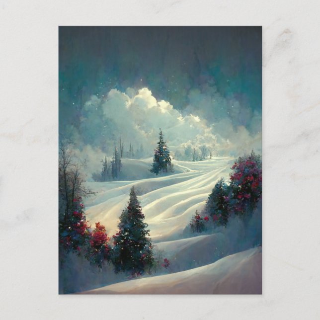 Logo Weihnachtsbaum Landscape Postcard Postkarte (Vorderseite)