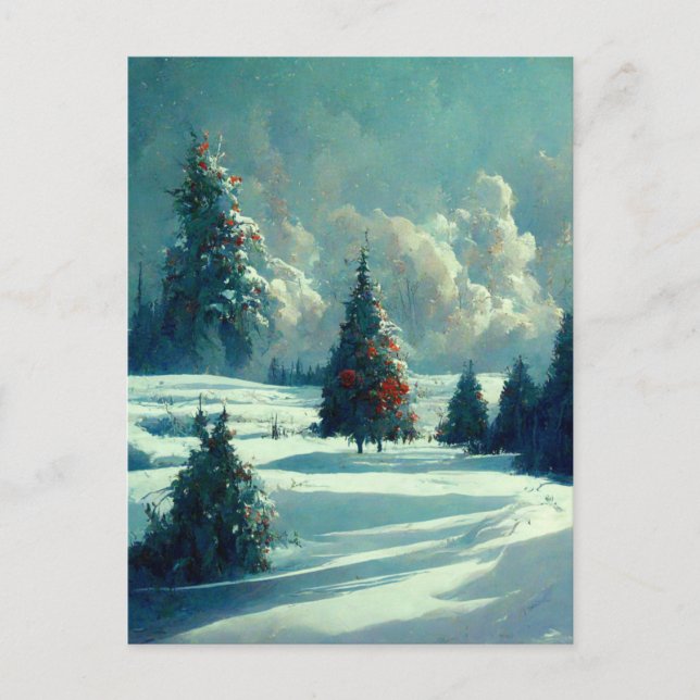 Logo Weihnachtsbaum Landscape Postcard Postkarte (Vorderseite)
