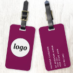Logo-Werbeaktion Magenta Pink-Branding für Unterne Gepäckanhänger<br><div class="desc">Einfaches Logo-Design für Ihr Unternehmen. Ersetzen Sie das Logo und die Details durch Ihre eigenen und ändern Sie die Hintergrundfarbe im Designwerkzeug,  um sie anzupassen. Ideal als Werbeartikel für Kunden,  Kunden und Mitarbeiter,  für Geschäftsreisen und Messen.</div>