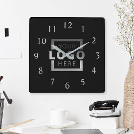 Logo-Werbemarke für kundenspezifische Unternehmen Quadratische Wanduhr