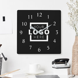Logo-Werbemarke für kundenspezifische Unternehmen Quadratische Wanduhr