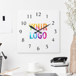 Logo-Werbemarke für kundenspezifische Unternehmen Quadratische Wanduhr