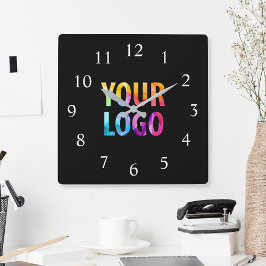 Logo-Werbemarke für kundenspezifische Unternehmen Quadratische Wanduhr