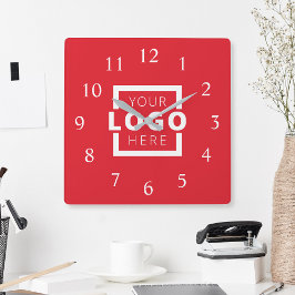 Logo-Werbemarke für kundenspezifische Unternehmen Quadratische Wanduhr