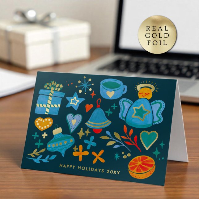 Logo Whimsical Hand Painted  Blue Orange Business (Von Creator hochgeladen)