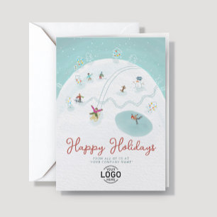 Logo Whimsical Lustig Winter Freude Handgezeichnet Feiertagskarte