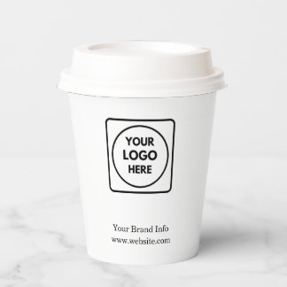 Logo "White Business" | Minimalistische Markenbeze Pappbecher