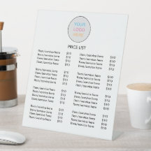 Logo White Modern Price List Pedestzeichen