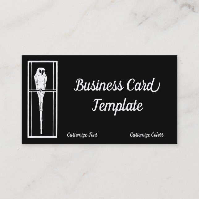 Logo White Parrot Business Card Visitenkarte (Vorderseite)