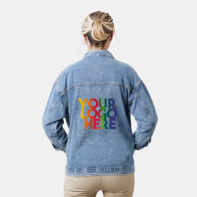 Logo "White Simple Business" Jeansjacke (Modell)