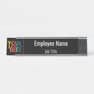 Logo "White Simple Business" Schreibtischnamensplakette