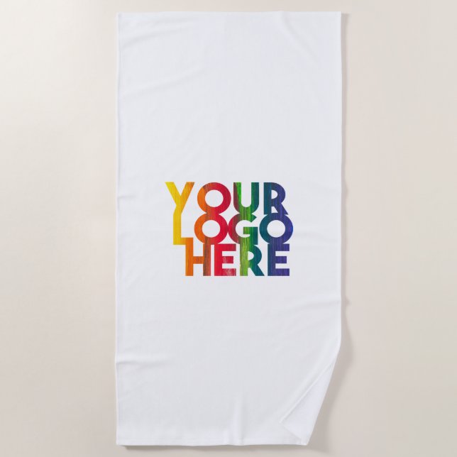 Logo "White Simple Business" Strandtuch (Vorderseite)