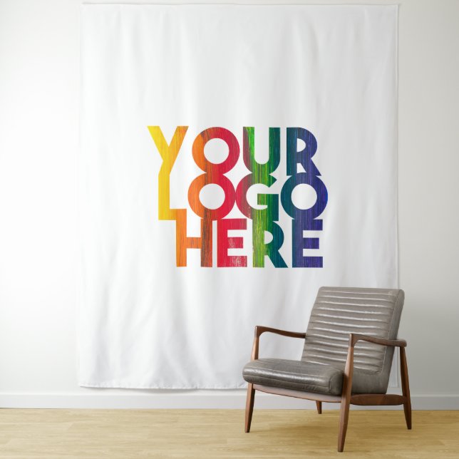 Logo "White Simple Business" Wandteppich (Beispiel)