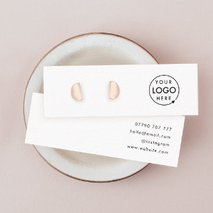 Logo White Study Earring Juwelier Display Card Mini Visitenkarte