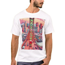 Logo "White T - Shirt W/Rose City"